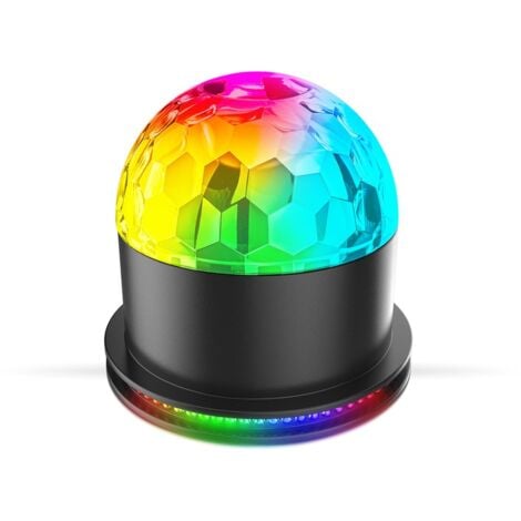 B.K.Licht Luminaire LED d’ambiance avec capteur de musique et changement de couleurs, éclairage de fête, boule disco, ambiance boîte de nuit, lampe de table multi couleurs