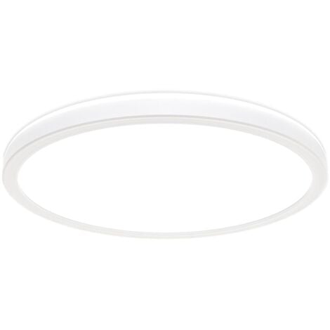 B.K.Licht Panel LED, plafonnier dinterieur, extra plat, 18W, 2400Lm, blanche neutre 4000K, éclairage plafond, avec rétro-éclairage, fonction mémoire, plafonnier LED pour bureau, couloir, salon, rond Ø