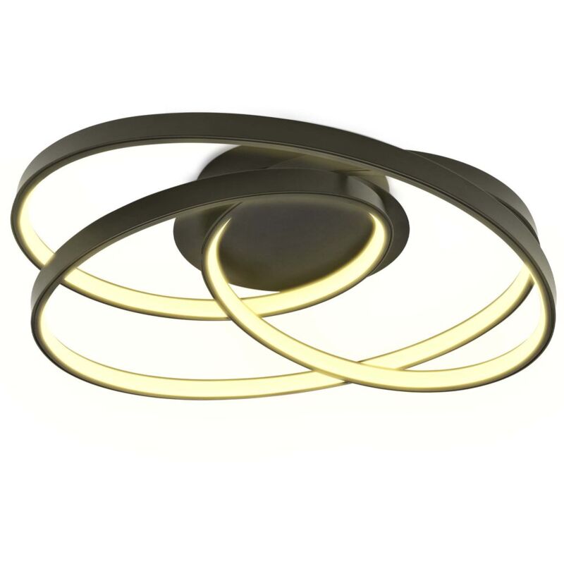 Image of B.k.licht - Plafoniera led ad anelli, 35W, luce calda 3000K, 4600Lm, lampada da soffitto led per soggiorno o camera da letto, nero