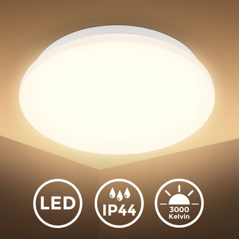 Image of B.K.Licht - Plafoniera LED con rilevatore di movimento, plafoniera LED per bagno, lampada LED con protezione dagli spruzzi d'acqua e luce bianca