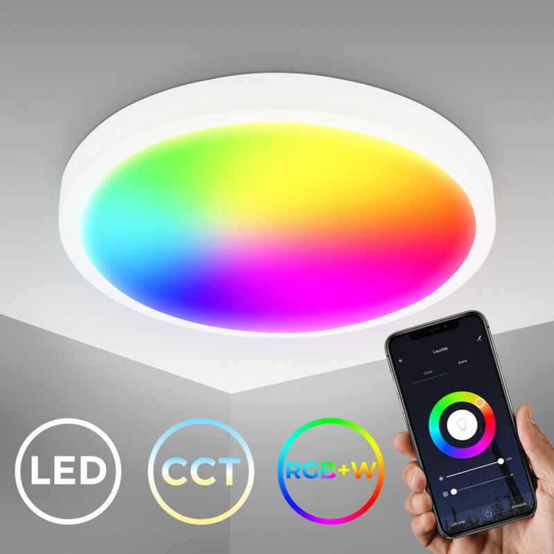 Image of B.k.licht - Plafoniera led intelligente con controllo tramite app e controllo vocale, Plafoniera led WiFi dimmerabile, Temperatura colore regolabile,