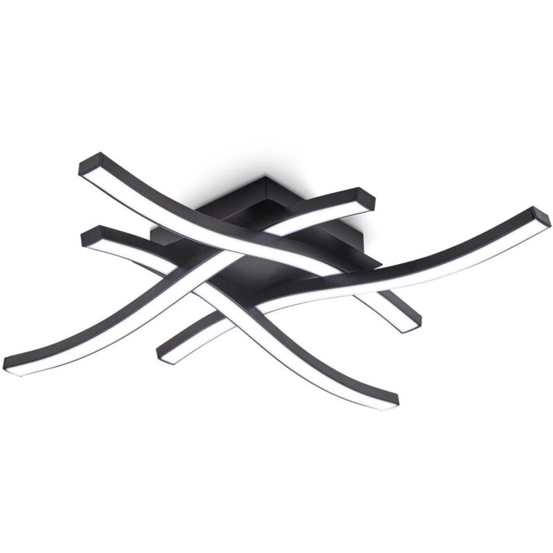 B.k.licht - Plafoniera led, luce bianca neutra 4000K, led integrati 20W 2.000Lm, dimensione 42,5x42,5x7cm, lampada da soffitto per salotto o cucina,