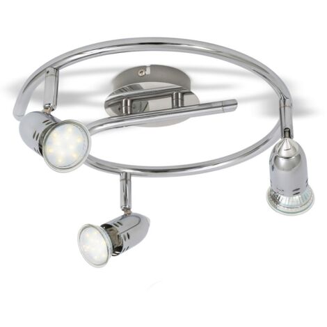 B.K.Licht plafonnier LED 2 spots orientables, 2X3W, GU10, IP20, spots plafond LED salon salle à manger chambre cuisine couloir, lumière blanche chaude