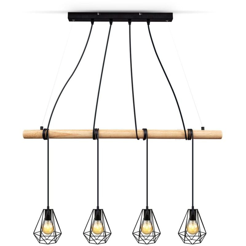 B K Licht suspension design pour 4 ampoules E27 max 60W 