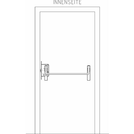BKS Fluchttürschloss-Set 1 flg. Funktion B/EN 1125, rechts, DM 65, Alu