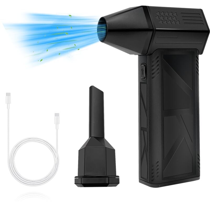 Durficst - Ventilateur turbo violent, BL-016 peut souffler et aspirer, ventilateur électrique à batterie au lithium 140 000 tr/min sèche-cheveux