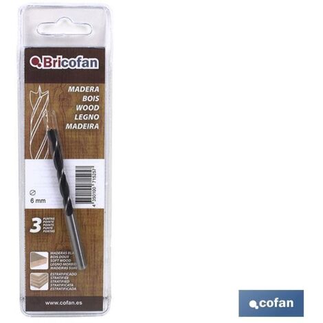 Bl 1 pièces Bricofan foret 3 points 13 mm