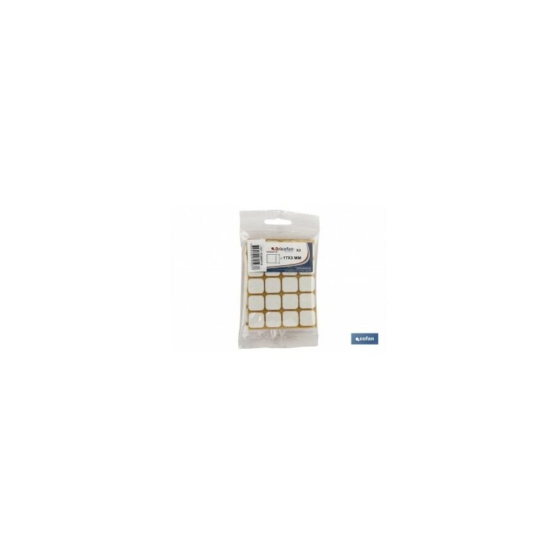 

Bl 2x12 uds fieltro cuadrado blanco 22x22x3mm venta unitaria