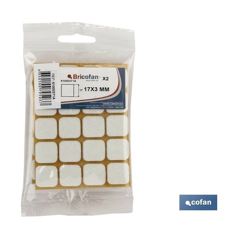 

Bl 2x12 uds fieltro cuadrado marrÓn 22x22x3mm venta unitaria