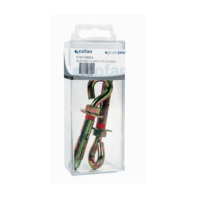 

Anclajes Metalicos con Argolla 6,8 Blister Estandar Medida:6/8 x 45 Caja:2