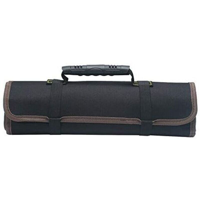 Black 22-Pocket Tool Kit, Tool Bags, Portable Tool Organizer, Foldable/Roll-Up Toolkit Storage Roll in 600D Oxford Fabric (Tools Not Included) for