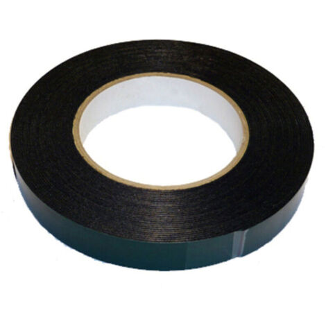 Black, 25mm x 10 meters, double-sided foam multi-surface adhesive tape