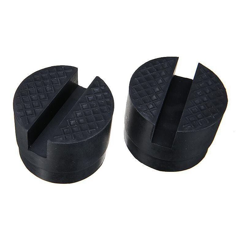 (Black, 2pcs) Rubber Block Pad Car Hydraulic Jack Pad Car Jack Solid Auto Lift Protects Underbody When Lifting Car 48mm Diameter