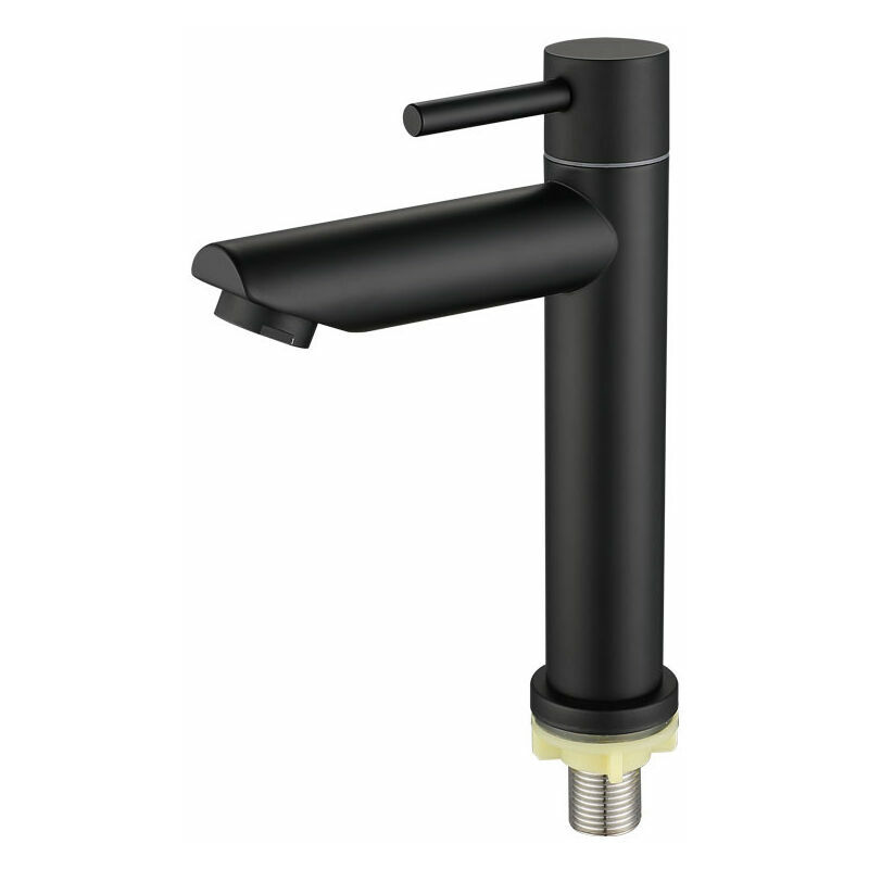 Black 304 stainless steel faucet lift type single cold basin faucet