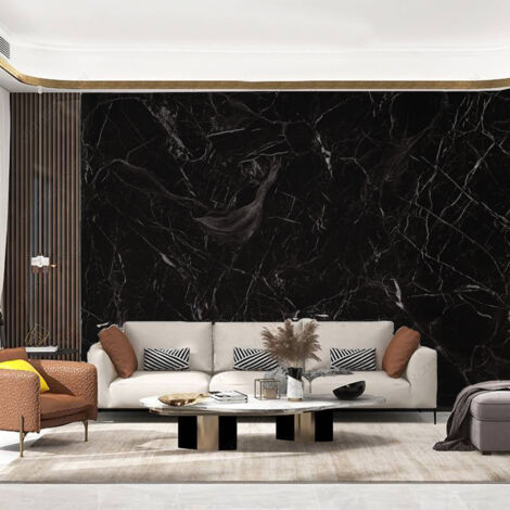 Black 3M Black Marble Contact Wallpaper Self Adhesive