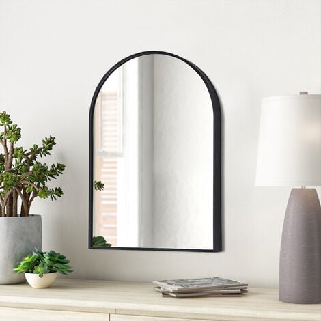 Black 50cm Aluminum Arched Wall Mirror