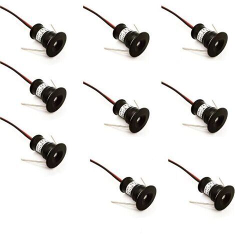Black 9 Pack Mini LED Spotlights 12V 1W Recessed Ceiling Spotlights for Kitchen Stairwell Cabinet Hallway DIY Lighting Warm White Cool White Showcase Wardrobe Small Ceiling IP65，3000,000，120°