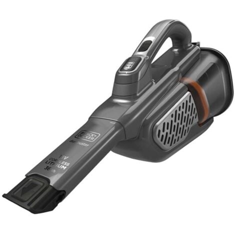 BLACK & DECKER Black &amp Decker BHHV520JF-QW aspirapolvere a mano Nero, Argento, Titanio Senza sacchetto