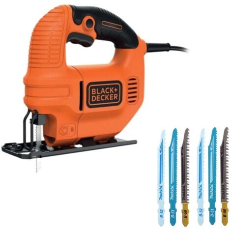 Black and Decker 400w Jigsaw Bevel Cut 240v Low Vibration and X6 Blades KS501-GB