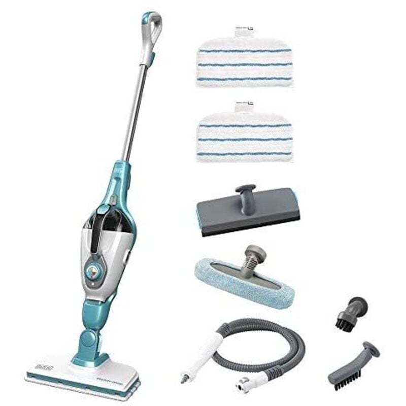 Black&decker - Nettoyeur vapeur FSMH1321 Nettoyeur vapeur vertical 0,5 l Bleu, Blanc 1300 w