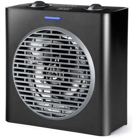 IDROWEB Black and Decker - Kompakter Heizlüfter/Ventilator mit 2000 W für Räume von 15 m2, Farbe Schwarz - BXSH2003E