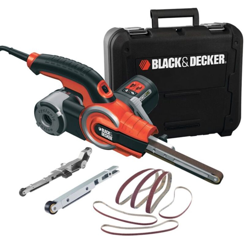Lime Électrique Black & Decker KA902EK-QS – 400W, 6 Bandes Abrasives, 3 Bras