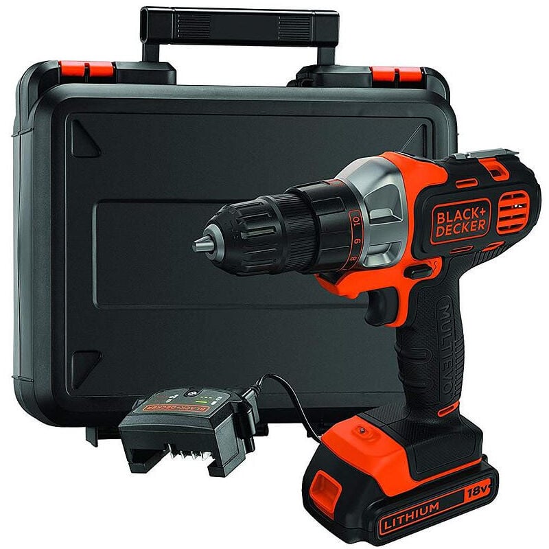 

Black&decker - Black and Decker - Taladro atornillador multievo 18 V 1.5 Ah 25 Nm en caja - MT218K-QW