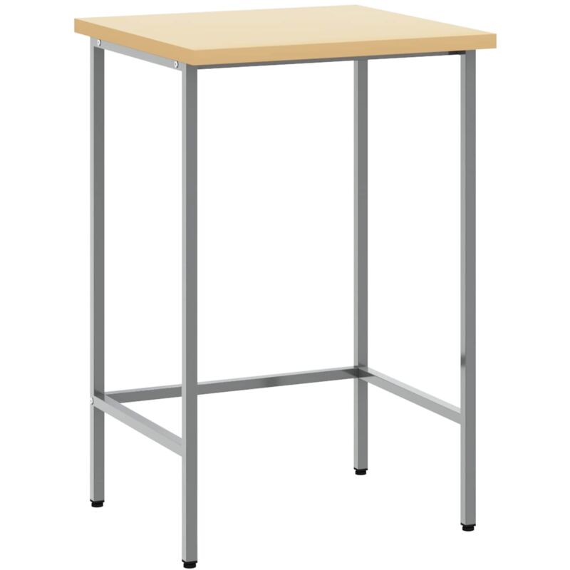 Corner Table Grey 55 X 55 X 85 Cm Steel And Engineered Wood Vidaxl