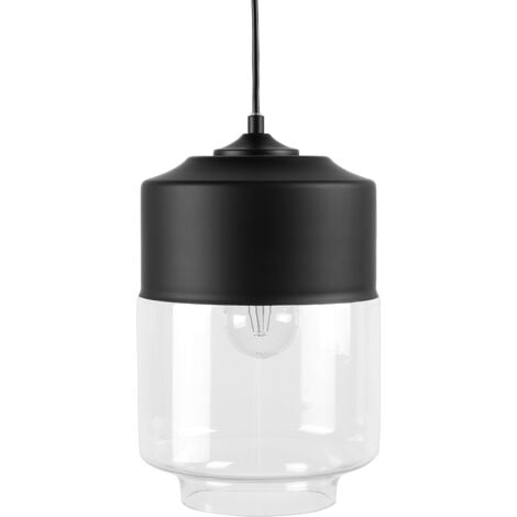 Glass Pendant Lamp Black JURUA
