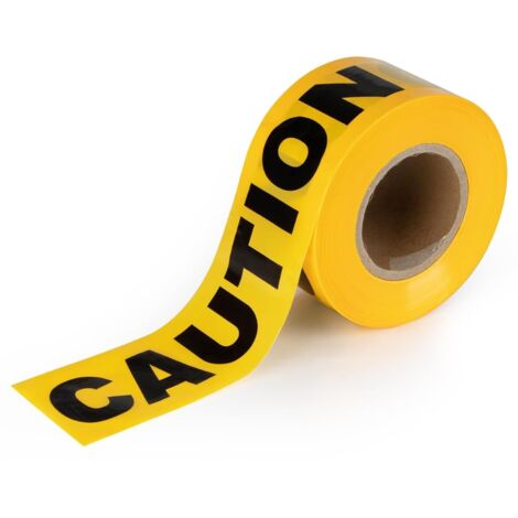 Black and Yellow Adhesive Tape 305m - Bloody Warning Safety Tape, Caution Marking Tape, Non-Adhesive, Halloween Decoration, Birthday Party Accessories