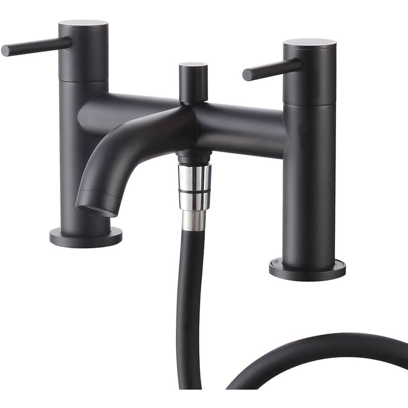 Black Bath Shower Mixer Tap with Shower Kit - Series XB by Voda Design