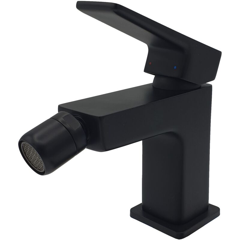 Black Bathroom Bidet Faucet Standing Rectangle Shaped Mixer Tap Single Lever Tap