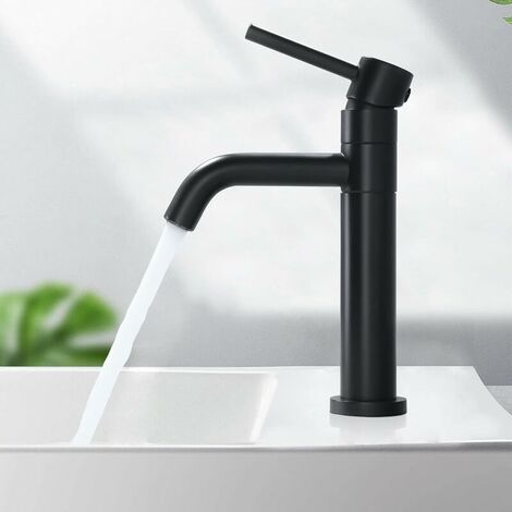Black Bathroom Faucet, Brass Basin Sink Mixer Tap, 360° Swivel Bathroom Mixer Tap, Anti-Splash