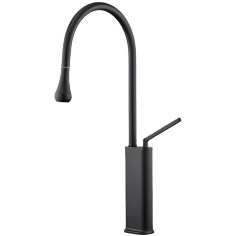 Black Bathroom Sink Rotatable New Pull Out Faucet Hot and Cold Water Bathroom Sink Wash Basin Shampoo Faucet