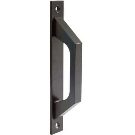 Black - Black aluminum door handle for sliding or swing doors (right) - 198 x 25 x 40 mm Functional and comfortable door handle (1 piece)