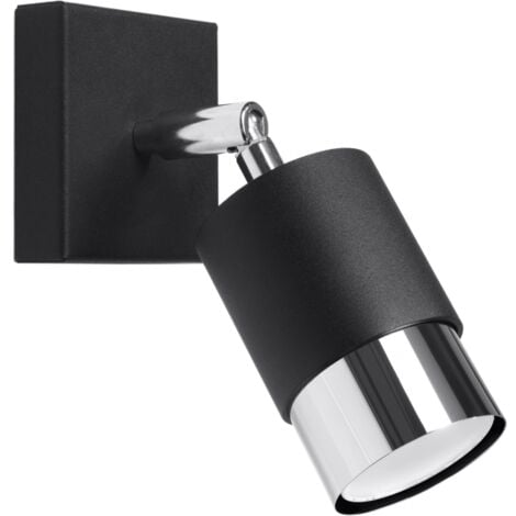 BLACK black/chrome wall lamp