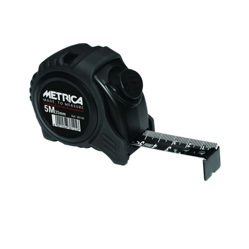 Tutto nero Metrica metro a nastro autobloccante 25mm x 5m - 38145D
