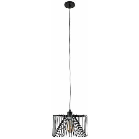 Black Ceiling Rose Braided Flex Lampholder Pendant Light