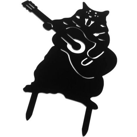 Black Chat Silhouette Jardin Pieu Animal Jardin Pieu Décoratif Y Cour Décoratif Panneau Art pour Jardin Pelouse Halloween Fête des Vacances Extérieur Décor de Chat Noir