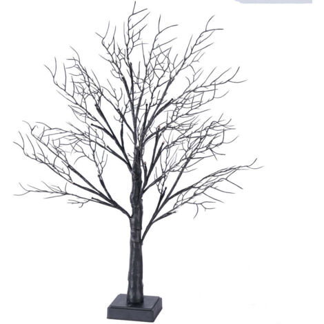 Black Christmas Decoration Tree Pre-Lit Black Twig Tree – Battery or USB Powered, Tree For Every season Tabletop Tree Lamp for Halloween