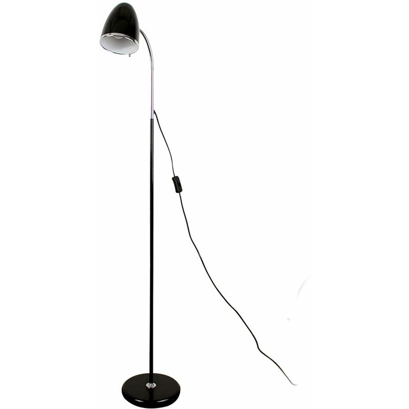 Minisun - Black & Chrome Adjustable Reading Task Study Desk Craft Spotlight Floor Lamp