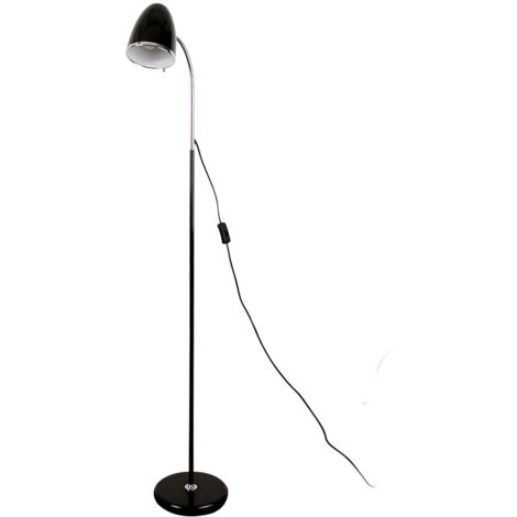 Black & Chrome Adjustable Reading Task Study Desk Craft Spotlight Floor Lamp
