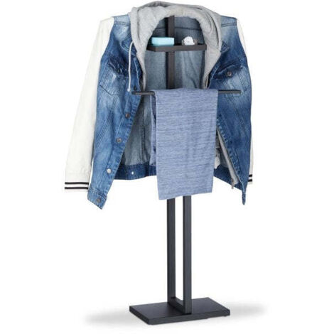 Black clothes valet stand