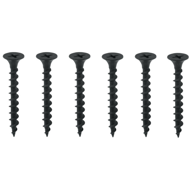 Black Coarse Thread Drywall / Plasterboard Screws - Sharp Point - Size 3.5mm x 35mm - Pack of 1000