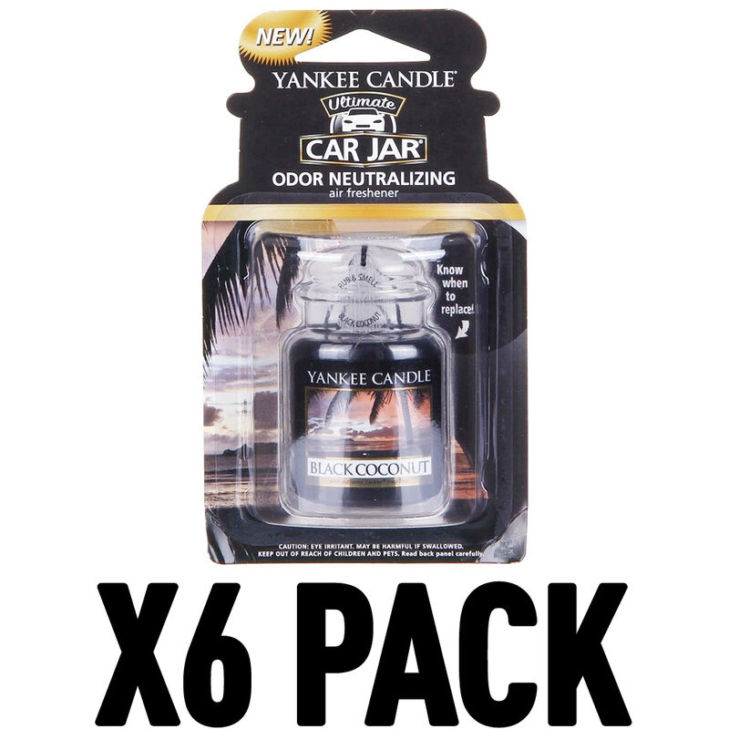 Yankeecandle - Black Coconut (Pack Of 6) Yankee Candle Ultimate Car Jar Air Freshener