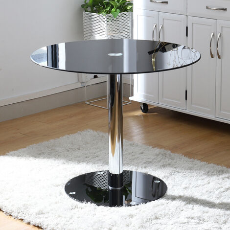 Black Coffee Glass Round Table