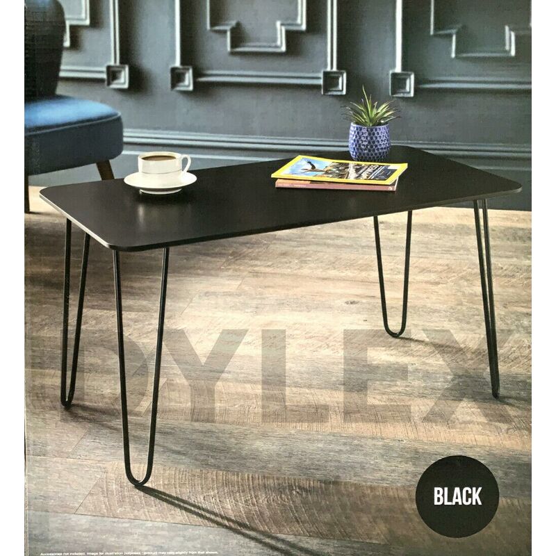 Black Coffee Table With Black Hairpin Leg Living Room Furniture Rectangle Table