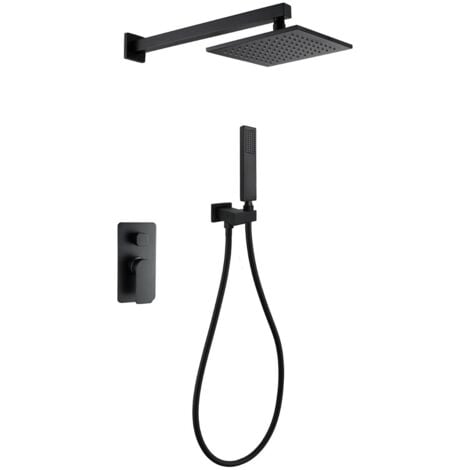 Black concealed shower mixer composition - Nunki