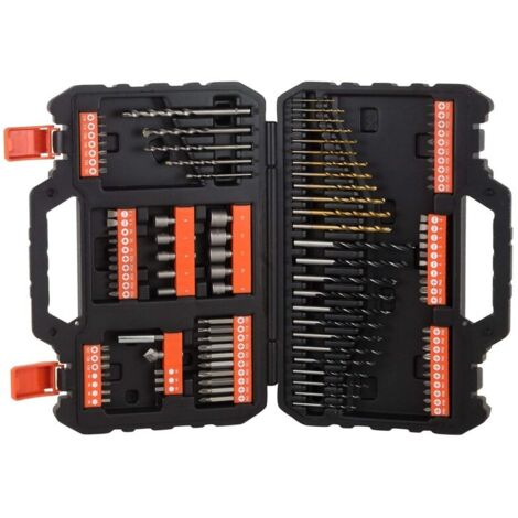 BLACK+DECKER 109-teiliges Schrauben- und Bohrset mit „Titanium“-Bohrern (A7200-XJ)