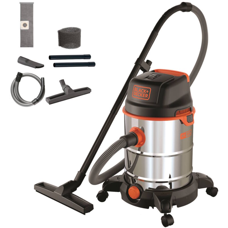 BLACK & DECKER Aspirateur eau et poussiere sur roues 1600 W 22€94 sur Black & Decker Aspirateur Eau Et Poussiere 1600 W